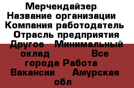 Мерчендайзер › Название организации ­ Компания-работодатель › Отрасль предприятия ­ Другое › Минимальный оклад ­ 15 000 - Все города Работа » Вакансии   . Амурская обл.